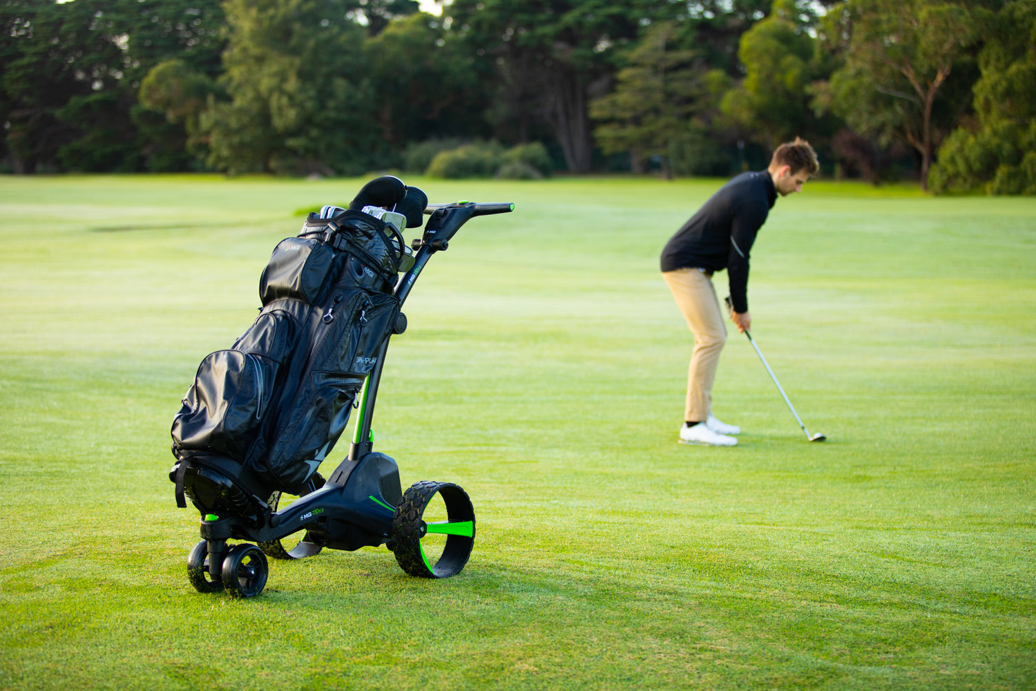 Reap the benefits of walking the golf course with an MGI electric golf cart