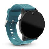 axis gps watch front left 45 profile with turquoise band